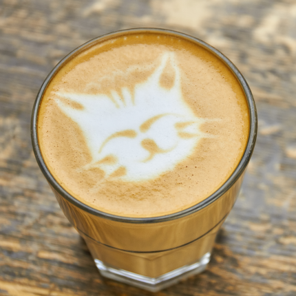 Cat shaped latte foam